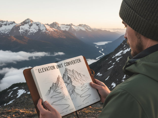 A man looking at a unit converter guidebook